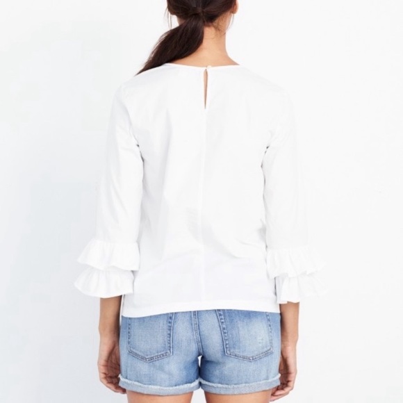 J. Crew Factory Double Ruffle Sleeve Blouse - Picture 4 of 8